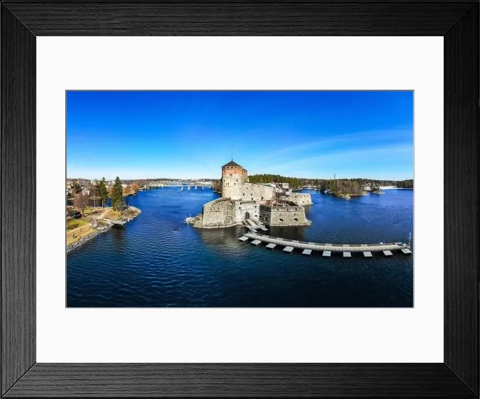 Framed Print : Beautiful aerial view of Olavinlinna Framed Print : Beautiful aerial view of Olavinlinna