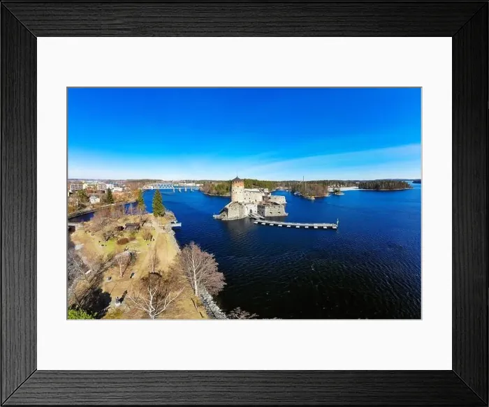 Framed Print : Beautiful aerial view of Olavinlinna Framed Print : Beautiful aerial view of Olavinlinna