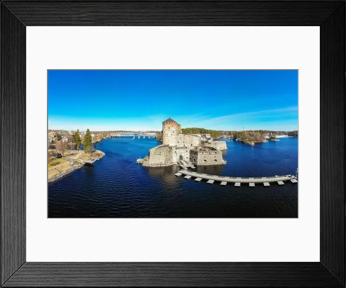 Framed Print : Beautiful aerial view of Olavinlinna Framed Print : Beautiful aerial view of Olavinlinna