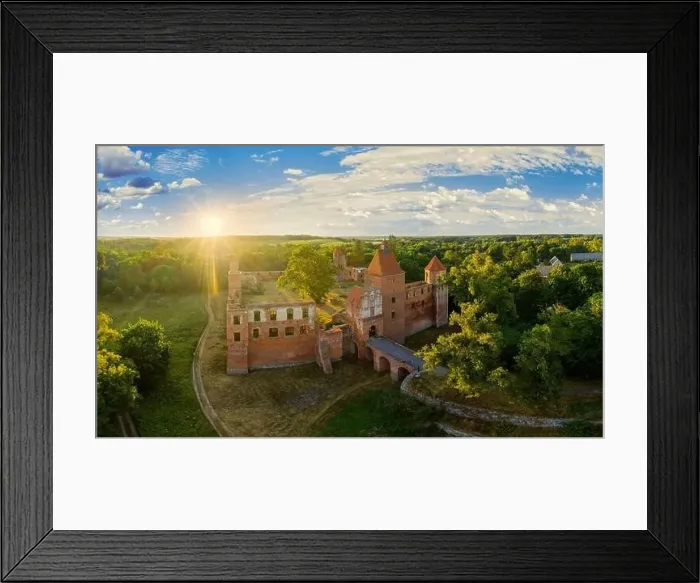 Framed Print : Szymbark in Masuria-Ruins of the Gothic castle of the Pomesanian chapter