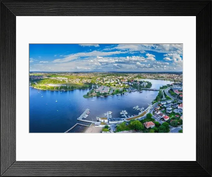 Framed Print : Aerial view of the Jeziorak lake and the city of Iława Framed Print : Aerial view of the Jeziorak lake and the city of Iława