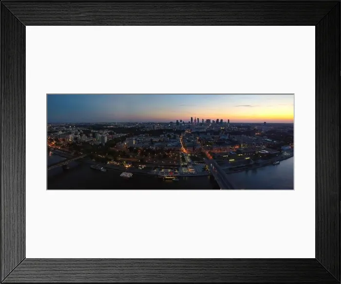 Framed Print : Panoramic view of large city with multiple bridges over river. Drone, aerial view Framed Print : Panoramic view of large city with multiple bridges over river. Drone, aerial view