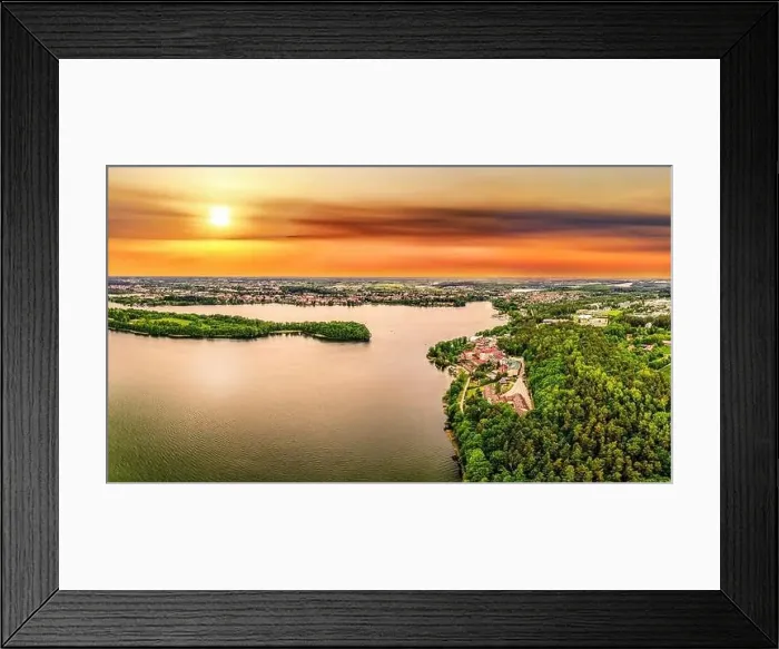 Framed Print : Masuria - the land of a thousand lakes visible from the bird's eye view Framed Print : Masuria - the land of a thousand lakes visible from the bird's eye view