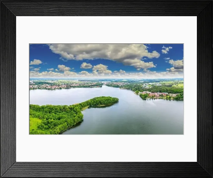 Framed Print : Masuria - the land of a thousand lakes visible from the bird's eye view Framed Print : Masuria - the land of a thousand lakes visible from the bird's eye view