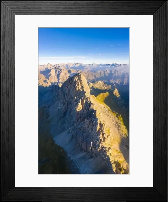 Framed Print : Aerial view of Rocca la Meja at sunrise. Canosio, Valle Maira, Cuneo district, Piedmont, Italy Framed Print : Aerial view of Rocca la Meja at sunrise. Canosio, Valle Maira, Cuneo district, Piedmont, Italy