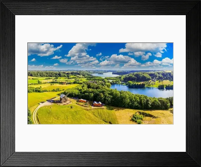 Framed Print : Aerial view of Remboszewo in Kashubia