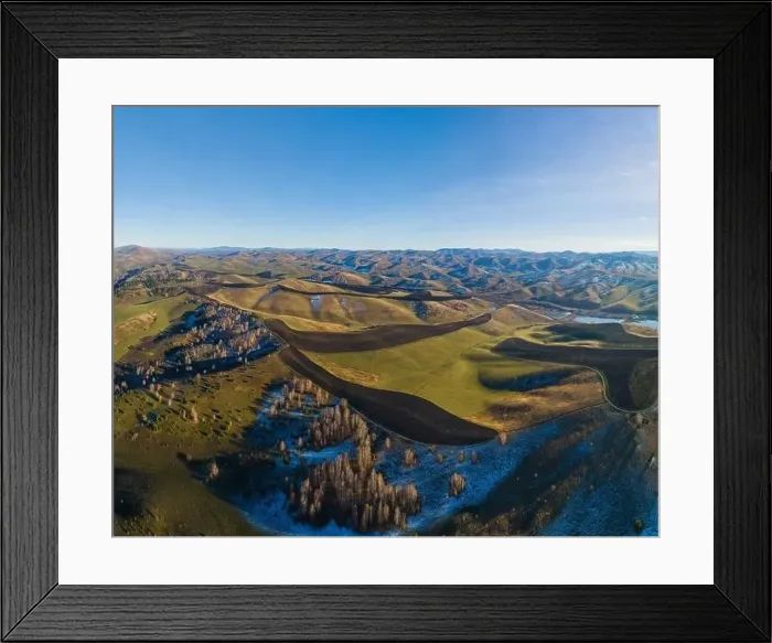 Framed Print : Drone view of autumn meadow hiils and forest. Aerial nature shot. Altai regoin, Russia Framed Print : Drone view of autumn meadow hiils and forest. Aerial nature shot. Altai regoin, Russia