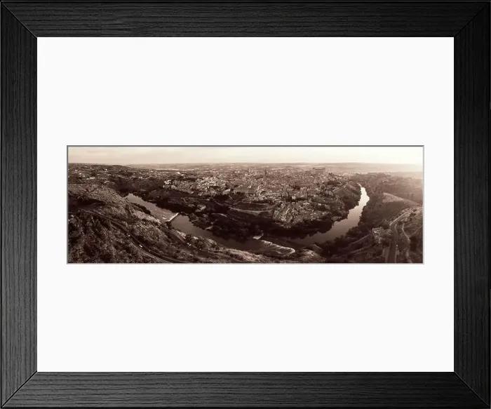 Framed Print : Panorama aerial view of Toledo city skyline with historical buildings in Spain Framed Print : Panorama aerial view of Toledo city skyline with historical buildings in Spain