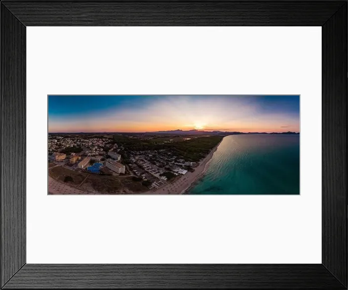 Framed Print : Aerial drone view of a coast line with beach in playa de Muro, Mallorca, Spain Framed Print : Aerial drone view of a coast line with beach in playa de Muro, Mallorca, Spain