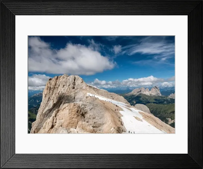 Framed Print : Marmolada mountain peak in italian alps against blue sky Framed Print : Marmolada mountain peak in italian alps against blue sky