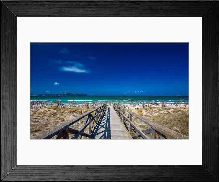 Framed Print : PLAYA DE MURO, Mallorca, Spain - 23 July 2020 - People enjoying hot summer day on popular sandy city beach in Mallorca Framed Print : PLAYA DE MURO, Mallorca, Spain - 23 July 2020 - People enjoying hot summer day on popular sandy city beach in Mallorca