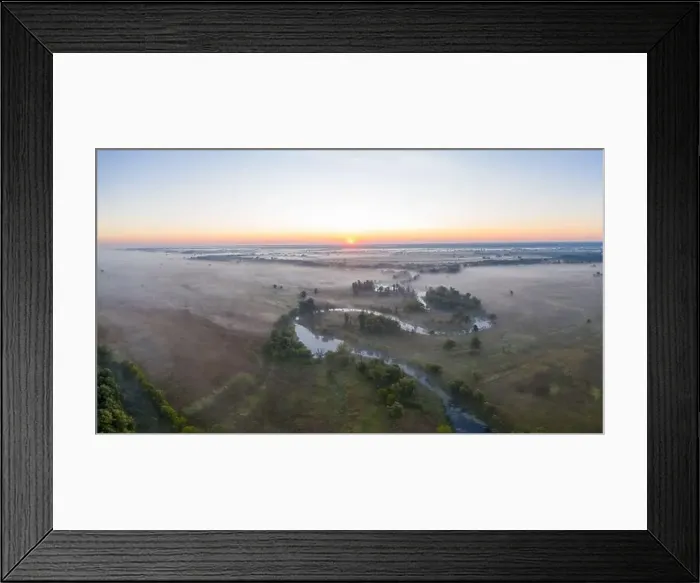 Framed Print : Mystical morning river, the sun's rays shine through the fog Framed Print : Mystical morning river, the sun's rays shine through the fog