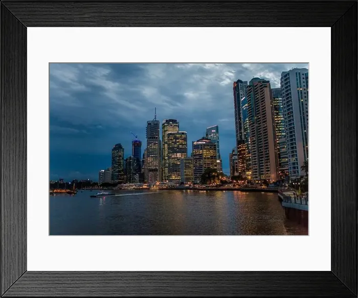 Framed Print : Modern city with skyscrapers Framed Print : Modern city with skyscrapers