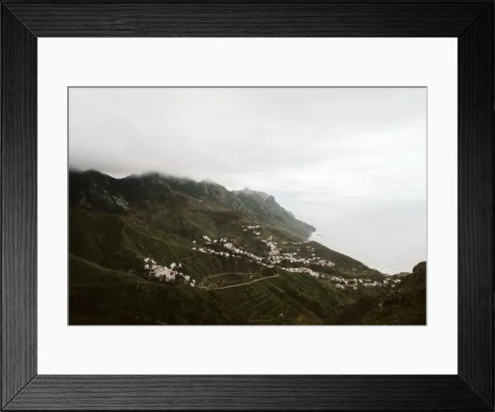 Framed Print : Fog over beautiful hilly terrain Framed Print : Fog over beautiful hilly terrain