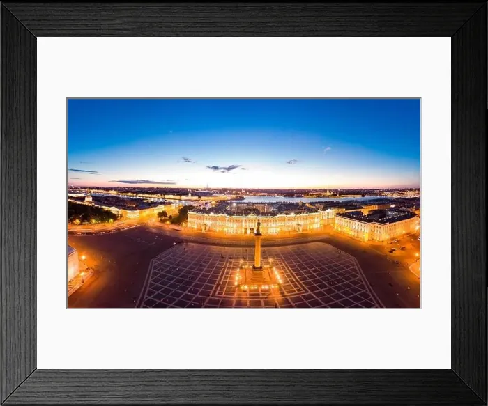 Framed Print : Aerial front view at the Winter Palace building in white nights Framed Print : Aerial front view at the Winter Palace building in white nights