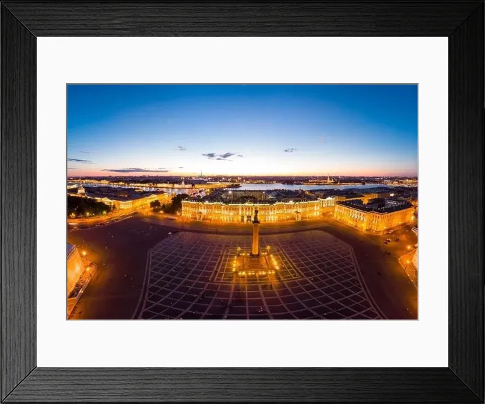 Framed Print : Aerial front view at the Winter Palace building in white nights Framed Print : Aerial front view at the Winter Palace building in white nights