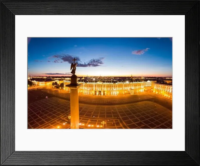 Framed Print : Aerial front view at the Winter Palace building in white nights Framed Print : Aerial front view at the Winter Palace building in white nights