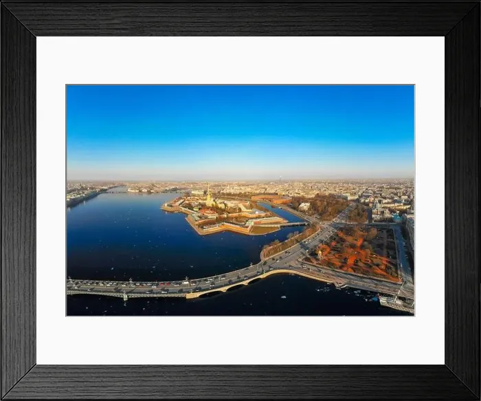 Framed Print : Beautifull aerial view of the Petropavlovsky fortress in sunny spring day Framed Print : Beautifull aerial view of the Petropavlovsky fortress in sunny spring day