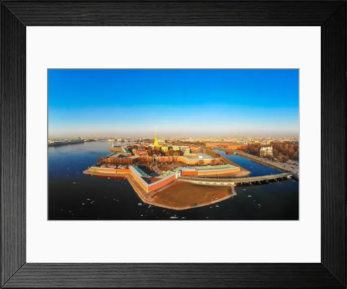 Framed Print : Beautifull aerial view of the Petropavlovsky fortress in sunny spring day Framed Print : Beautifull aerial view of the Petropavlovsky fortress in sunny spring day