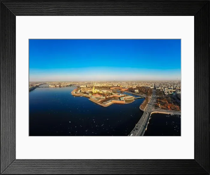 Framed Print : Beautifull aerial view of the Petropavlovsky fortress in sunny spring day Framed Print : Beautifull aerial view of the Petropavlovsky fortress in sunny spring day