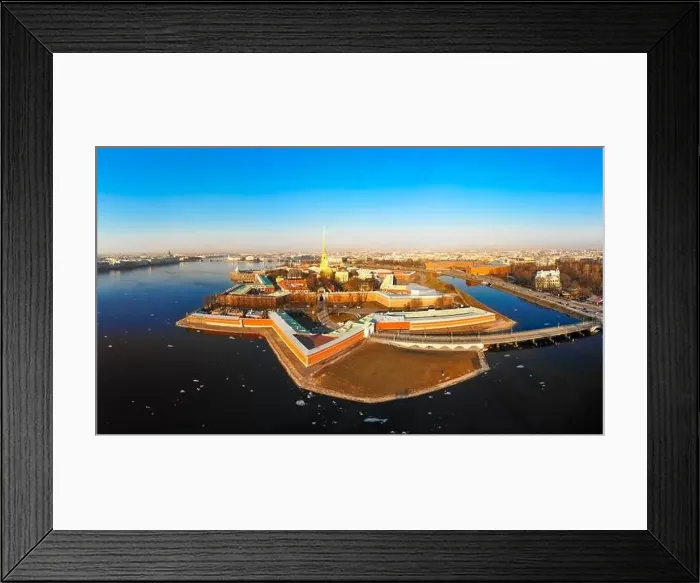 Framed Print : Beautifull aerial view of the Petropavlovsky fortress in sunny spring day Framed Print : Beautifull aerial view of the Petropavlovsky fortress in sunny spring day