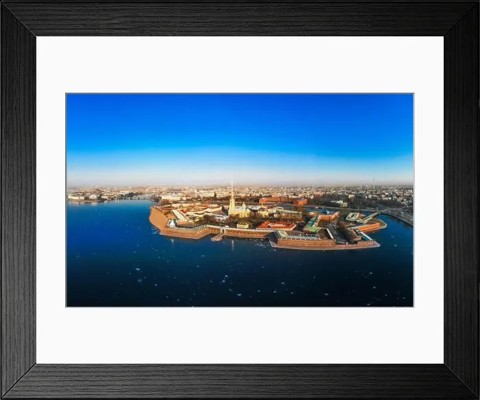 Framed Print : Beautifull aerial view of the Petropavlovsky fortress in sunny spring day Framed Print : Beautifull aerial view of the Petropavlovsky fortress in sunny spring day