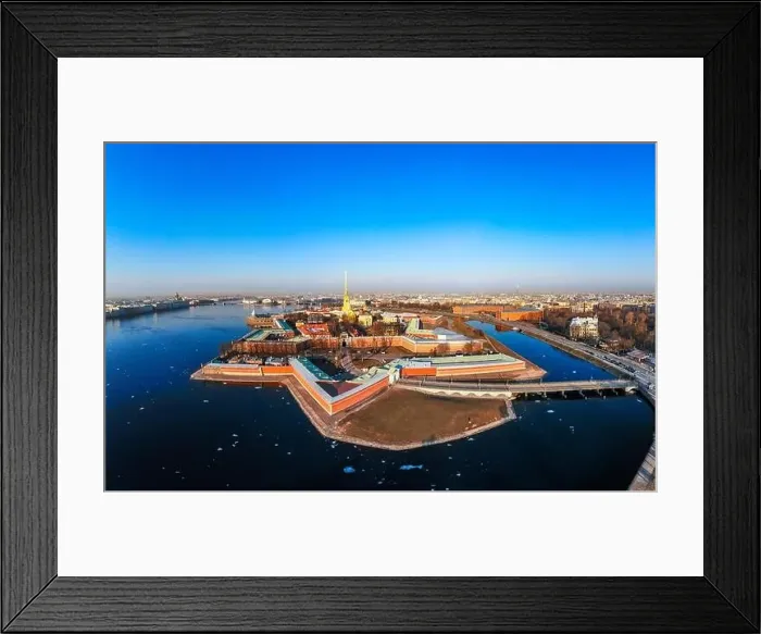 Framed Print : Beautifull aerial view of the Petropavlovsky fortress in sunny spring day Framed Print : Beautifull aerial view of the Petropavlovsky fortress in sunny spring day
