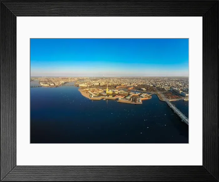 Framed Print : Beautifull aerial view of the Petropavlovsky fortress in sunny spring day Framed Print : Beautifull aerial view of the Petropavlovsky fortress in sunny spring day