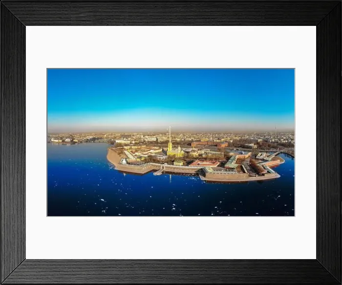 Framed Print : Beautifull aerial view of the Petropavlovsky fortress in sunny spring day Framed Print : Beautifull aerial view of the Petropavlovsky fortress in sunny spring day