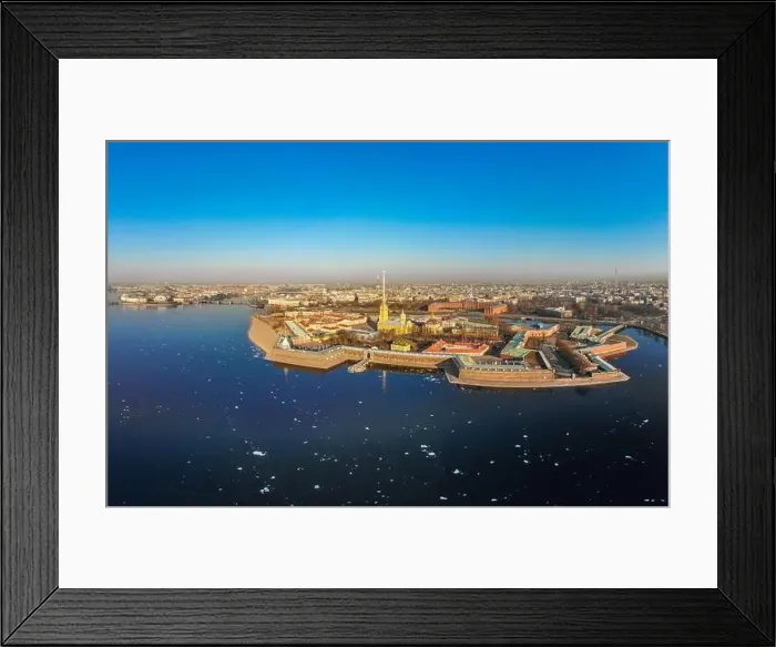 Framed Print : Beautifull aerial view of the Petropavlovsky fortress in sunny spring day Framed Print : Beautifull aerial view of the Petropavlovsky fortress in sunny spring day