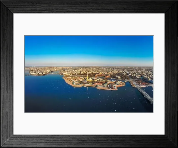 Framed Print : Beautifull aerial view of the Petropavlovsky fortress in sunny spring day Framed Print : Beautifull aerial view of the Petropavlovsky fortress in sunny spring day