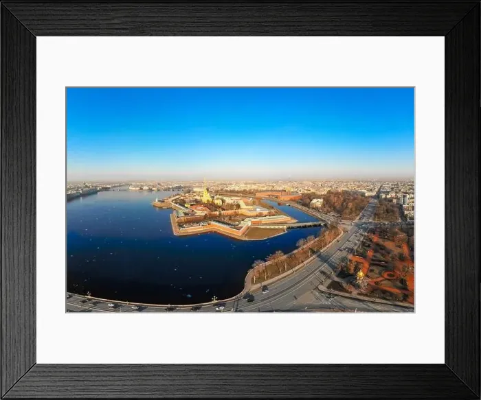 Framed Print : Beautifull aerial view of the Petropavlovsky fortress in sunny spring day Framed Print : Beautifull aerial view of the Petropavlovsky fortress in sunny spring day