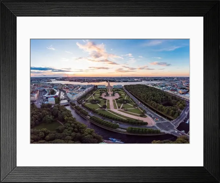 Framed Print : 05 august 2018, SAINT-PETERSBURG Russia: beautiful Top view of historic city centre St