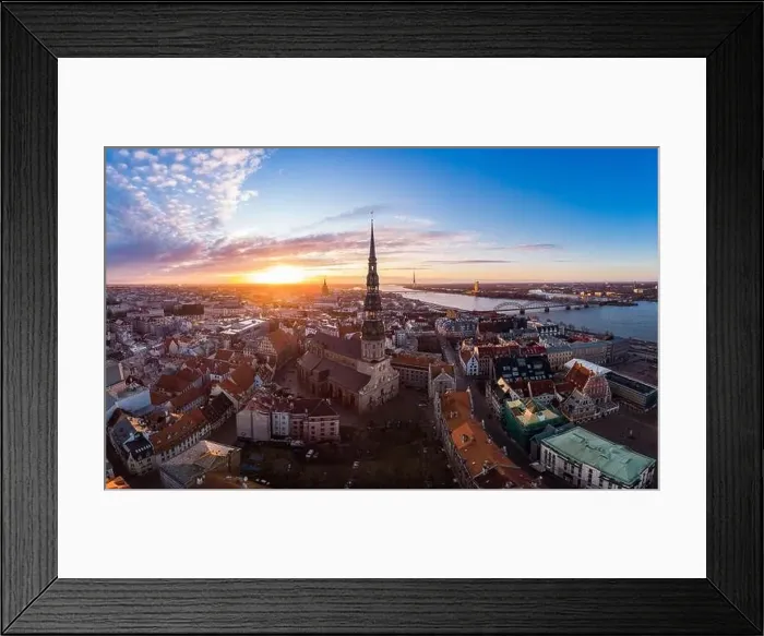 Framed Print : Aerial panoramic view to histirical center Riga Framed Print : Aerial panoramic view to histirical center Riga