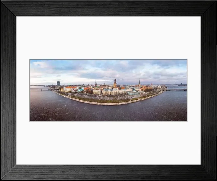 Framed Print : Aerial panoramic view to histirical center Riga Framed Print : Aerial panoramic view to histirical center Riga