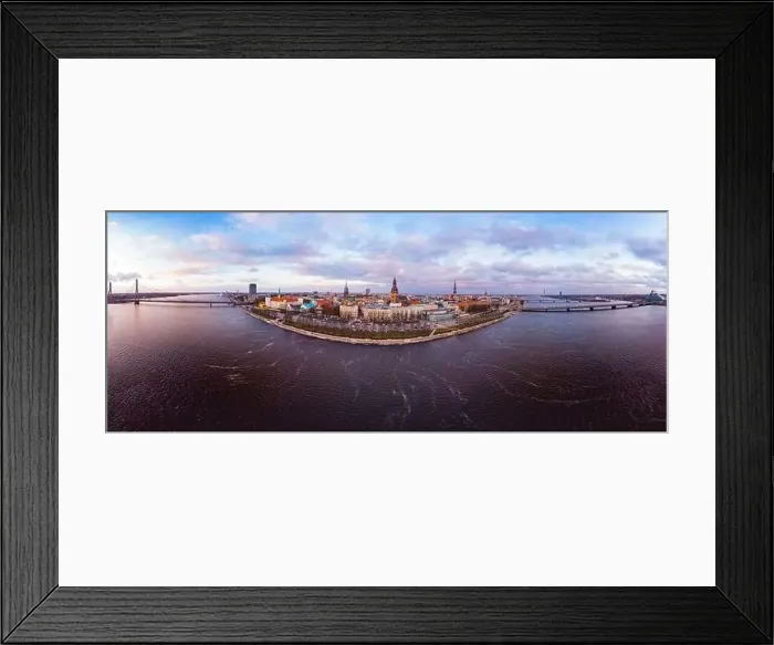 Framed Print : Aerial panoramic view to histirical center Riga Framed Print : Aerial panoramic view to histirical center Riga
