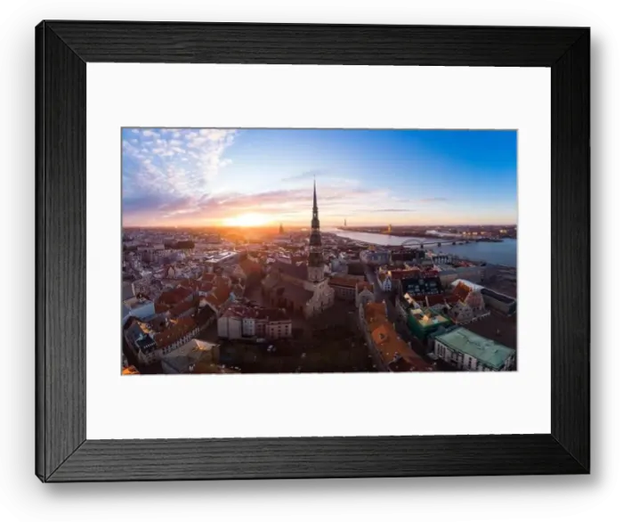 Framed Print : Aerial panoramic view to histirical center Riga Framed Print : Aerial panoramic view to histirical center Riga