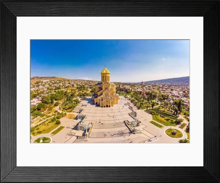 Framed Print : Beautiful Top view from drone to Main attraction of Tbilisi - Cathedral Tsminda Sameba Holy Trinity biggest church Framed Print : Beautiful Top view from drone to Main attraction of Tbilisi - Cathedral Tsminda Sameba Holy Trinity biggest church