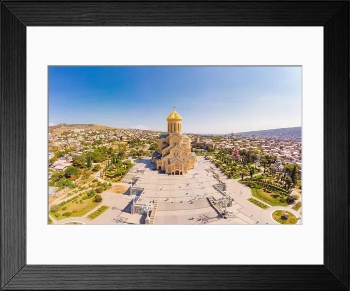 Framed Print : Beautiful Top view from drone to Main attraction of Tbilisi - Cathedral Tsminda Sameba Holy Trinity biggest church Framed Print : Beautiful Top view from drone to Main attraction of Tbilisi - Cathedral Tsminda Sameba Holy Trinity biggest church