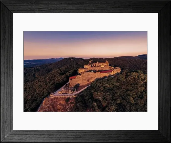 Framed Print : Panorama of Upper Castle of Visegrad, Hungary on the sunset Framed Print : Panorama of Upper Castle of Visegrad, Hungary on the sunset