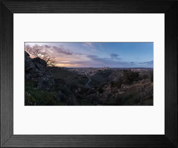 Framed Print : Spectacular drone view of scenery with highlands and aged town with old buildings under sunset sky Framed Print : Spectacular drone view of scenery with highlands and aged town with old buildings under sunset sky