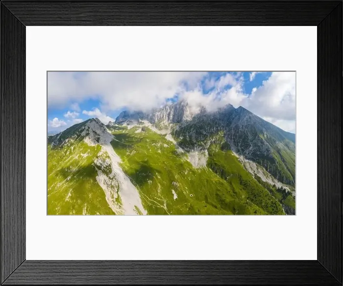 Framed Print : Aerial view of the Presolana and Città di Clusone bivouac Framed Print : Aerial view of the Presolana and Città di Clusone bivouac