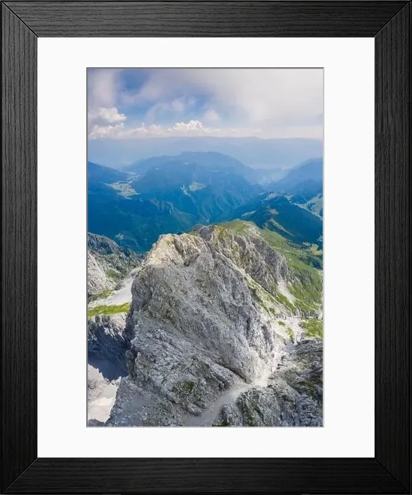 Framed Print : Aerial panorama of the Presolana mountain from above in summer Framed Print : Aerial panorama of the Presolana mountain from above in summer