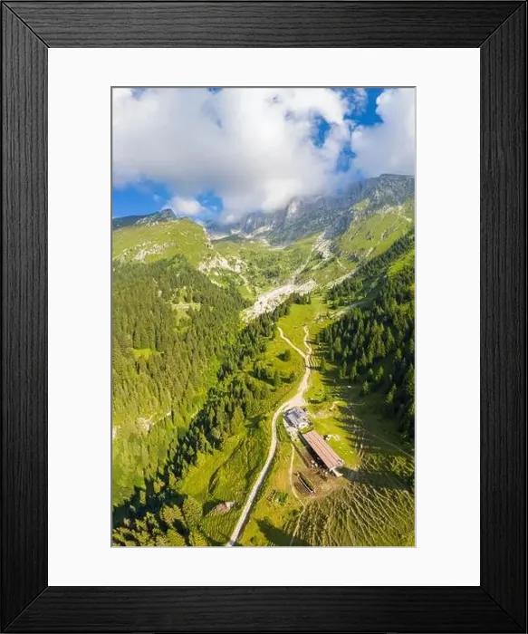 Framed Print : Aerial view of the Presolana and the Cassinelli refuge Framed Print : Aerial view of the Presolana and the Cassinelli refuge