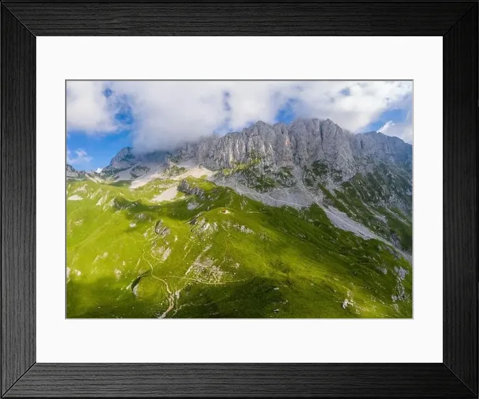 Framed Print : Aerial view of the Presolana and Città di Clusone bivouac Framed Print : Aerial view of the Presolana and Città di Clusone bivouac