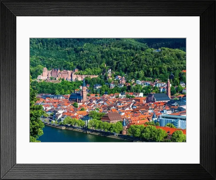 Framed Print : Heidelberg skyline aerial view from above Framed Print : Heidelberg skyline aerial view from above