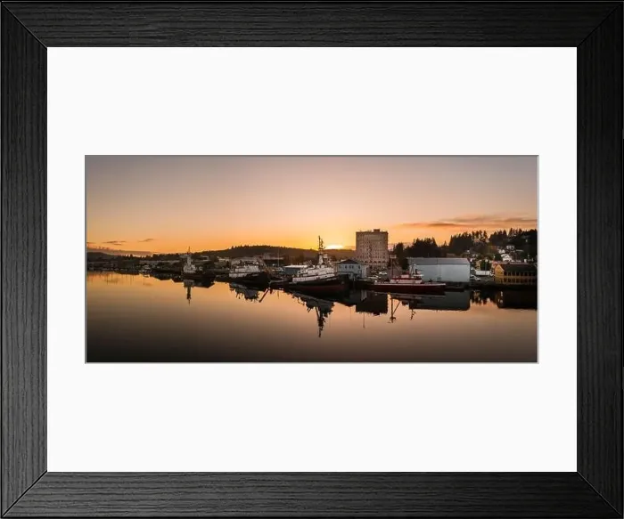 Framed Print : Beautiful orange sunset over Coos Bay, Oregon in United States Framed Print : Beautiful orange sunset over Coos Bay, Oregon in United States