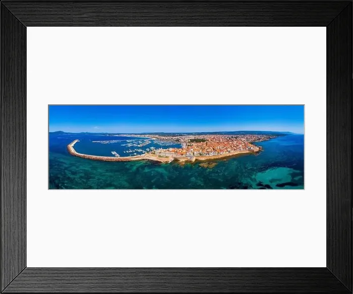 Framed Print : Aerial view over Alghero old town Framed Print : Aerial view over Alghero old town