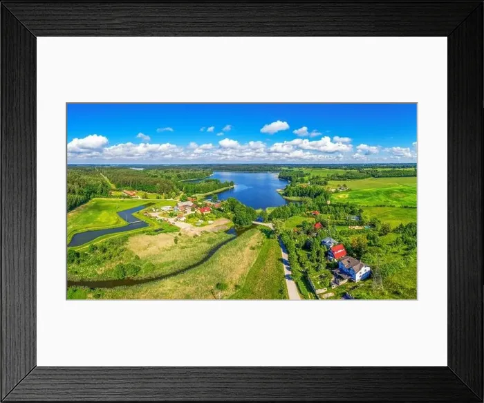 Framed Print : aerial view of Tumiany in Warmia