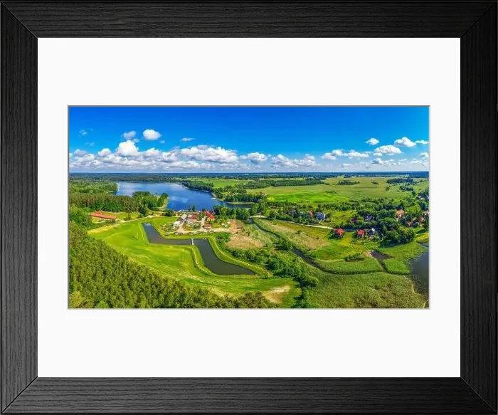 Framed Print : aerial view of Tumiany in Warmia Framed Print : aerial view of Tumiany in Warmia